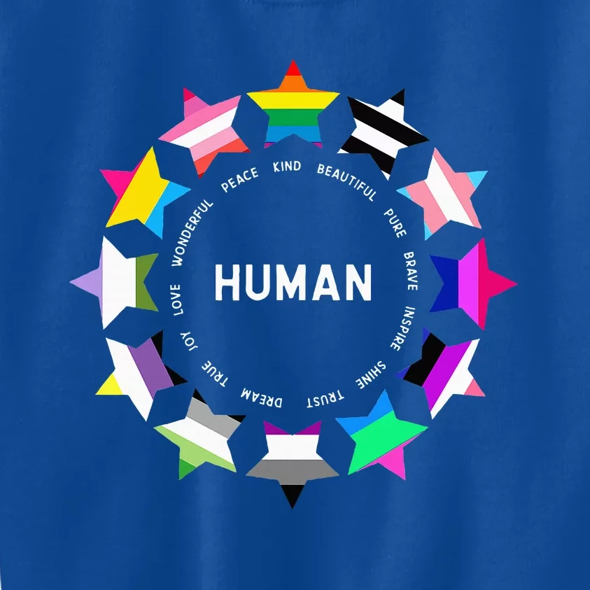 Human Pride Design Human Lgbtq Flag Kids Sweatshirt