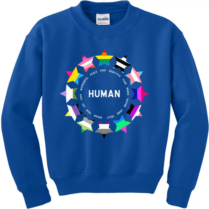 Human Pride Design Human Lgbtq Flag Kids Sweatshirt