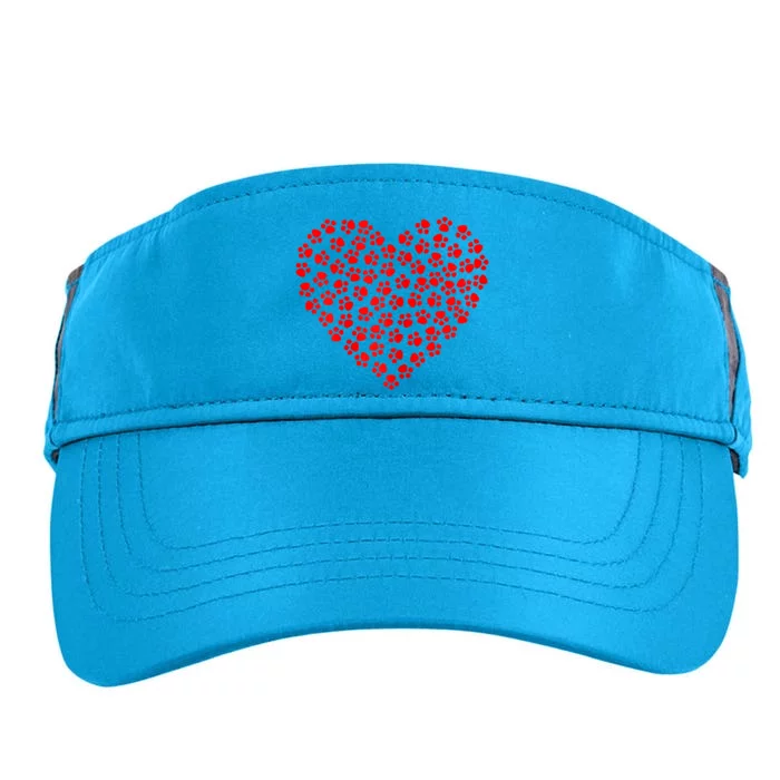 Heart Paw Dog Love Funny Valentines Day Gift For Girls Women Adult Drive Performance Visor