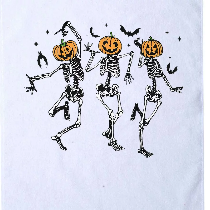 Halloween Pumpkin Dancing Skeleton Costume Platinum Collection Golf Towel