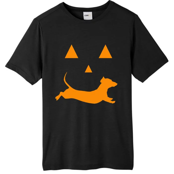 Halloween Pumpkin Dachshund Jackolantern Costume ChromaSoft Performance T-Shirt