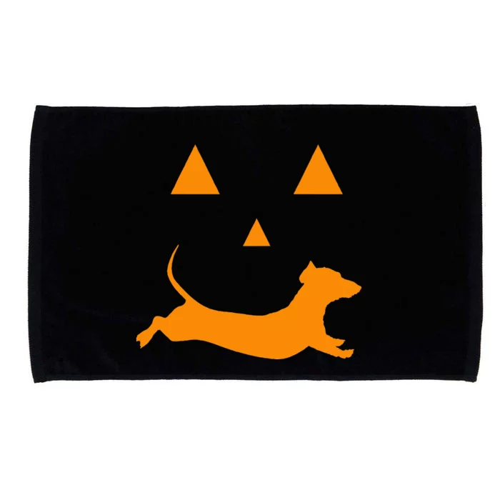 Halloween Pumpkin Dachshund Jackolantern Costume Microfiber Hand Towel