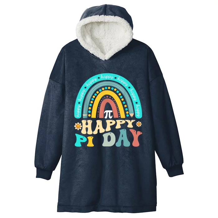 Happy Pi Day Mathematic Math Teacher Gift Rainbow Hooded Wearable Blanket