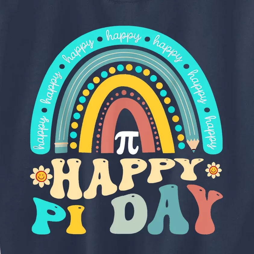 Happy Pi Day Mathematic Math Teacher Gift Rainbow Kids Sweatshirt