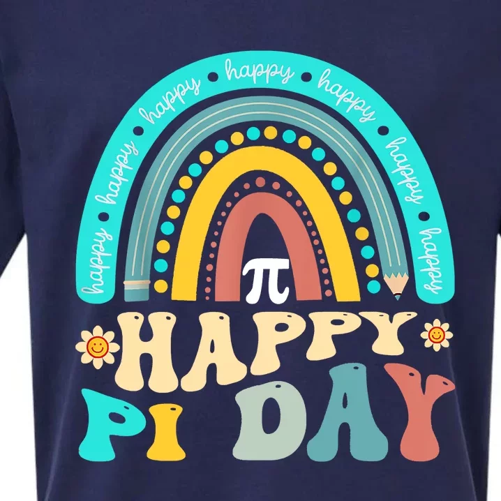 Happy Pi Day Mathematic Math Teacher Gift Rainbow Sueded Cloud Jersey T-Shirt