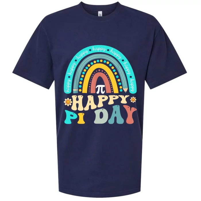 Happy Pi Day Mathematic Math Teacher Gift Rainbow Sueded Cloud Jersey T-Shirt