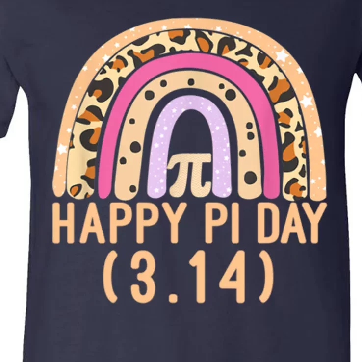 Happy Pi Day Rainbow March 14th V-Neck T-Shirt