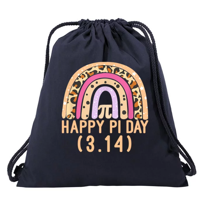 Happy Pi Day Rainbow March 14th Drawstring Bag