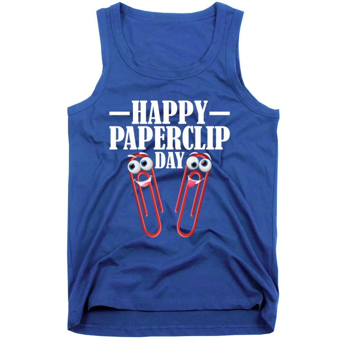 Happy Paperclip Day 29th May Paperclip Day Costume Gift Tank Top