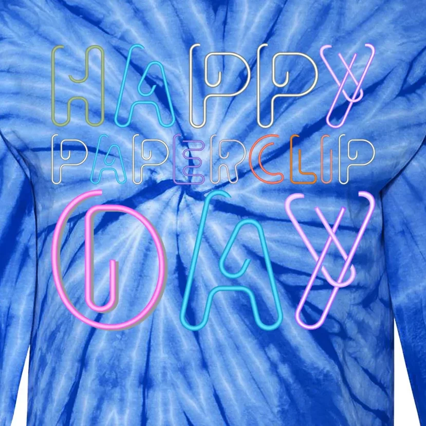 Happy Paperclip Day 29th May Paperclip Day Outfit Gift Tie-Dye Long Sleeve Shirt