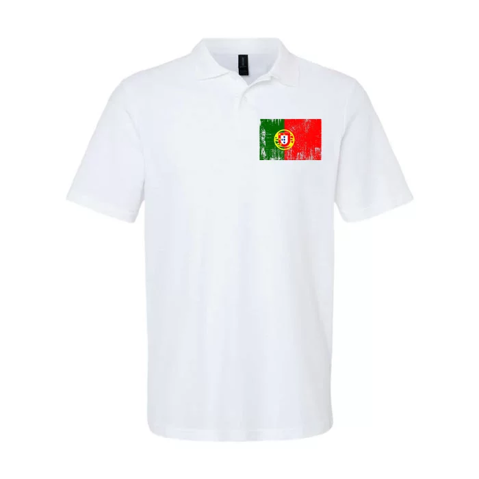 Happy Portugal Day Distressed Portugal Flag Softstyle Adult Sport Polo