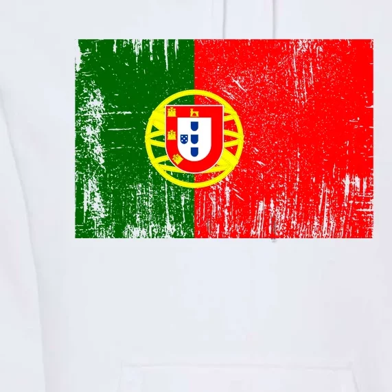 Happy Portugal Day Distressed Portugal Flag Premium Hoodie