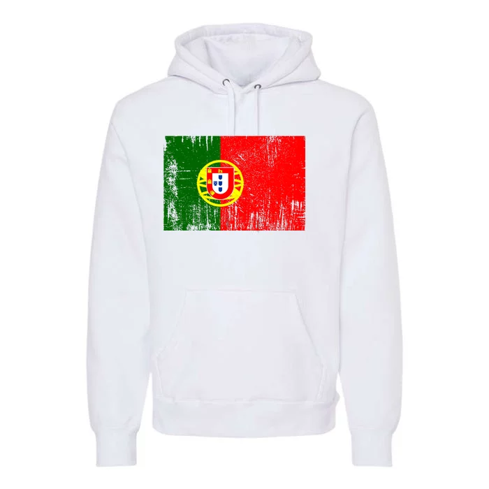 Happy Portugal Day Distressed Portugal Flag Premium Hoodie