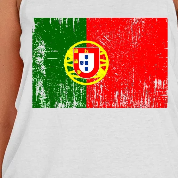 Happy Portugal Day Distressed Portugal Flag Women's Knotted Racerback Tank