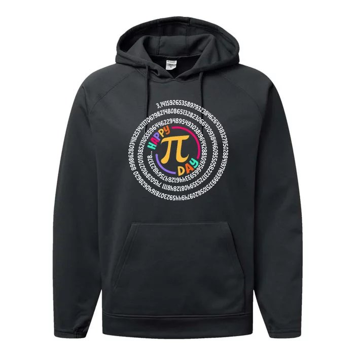 Happy Pi Day 3.14 Mathematic Math Teacher Gift Spiral Pi Day Performance Fleece Hoodie