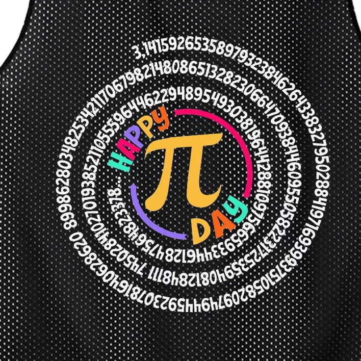 Happy Pi Day 3.14 Mathematic Math Teacher Gift Spiral Pi Day Mesh Reversible Basketball Jersey Tank