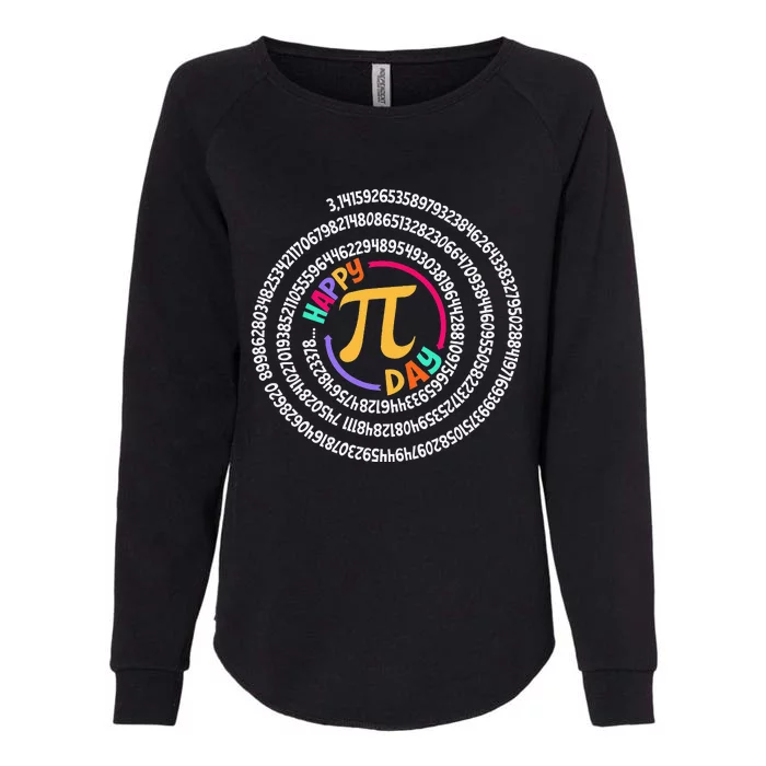 Happy Pi Day 3.14 Mathematic Math Teacher Gift Spiral Pi Day Womens California Wash Sweatshirt