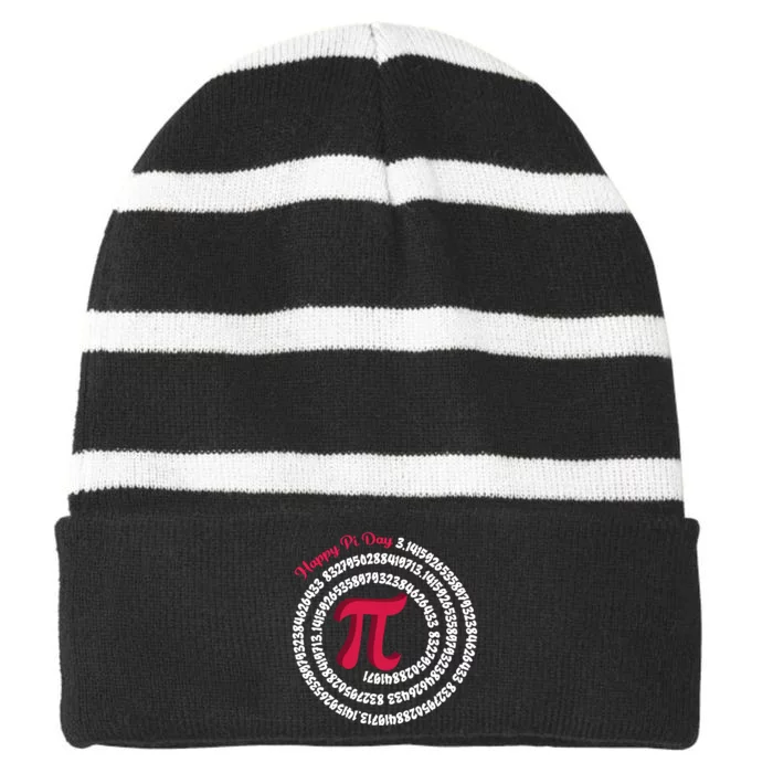 Happy Pi Day Striped Beanie with Solid Band