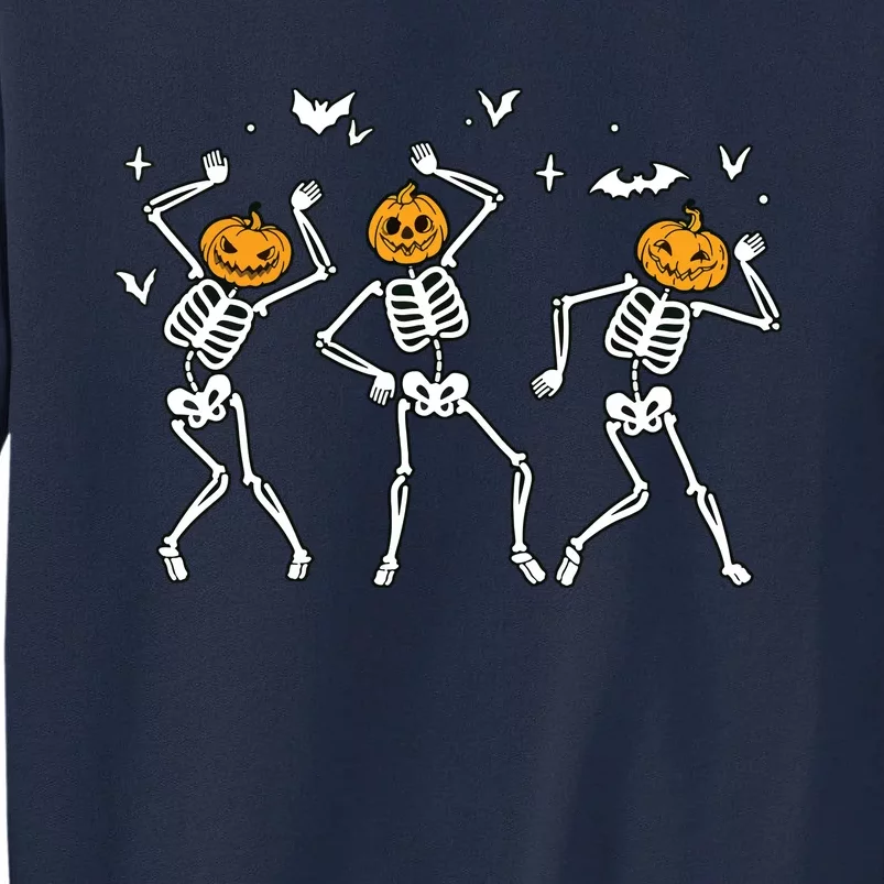 Halloween Pumpkin Dancing Skeleton Boy Girl Funny Halloween Tall Sweatshirt