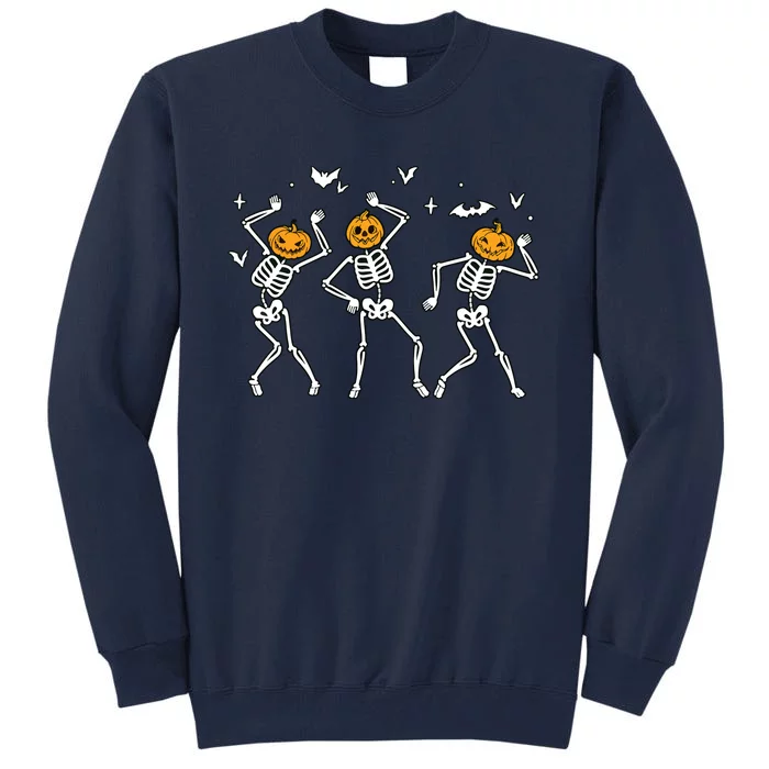 Halloween Pumpkin Dancing Skeleton Boy Girl Funny Halloween Tall Sweatshirt