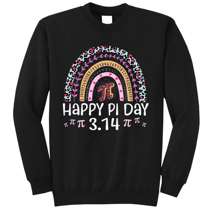 Happy Pi Day Mathematic Math Teacher Leopard Rainbow Tall Sweatshirt