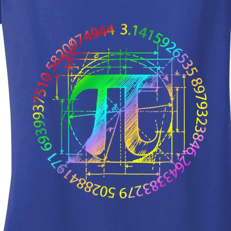 Happy Pi Day Gift 3.14 Pi Mathematic Math Teacher Gift Women's V-Neck T-Shirt