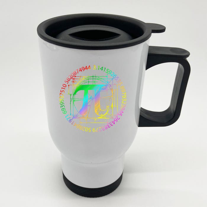 Happy Pi Day Gift 3.14 Pi Mathematic Math Teacher Gift Front & Back Stainless Steel Travel Mug