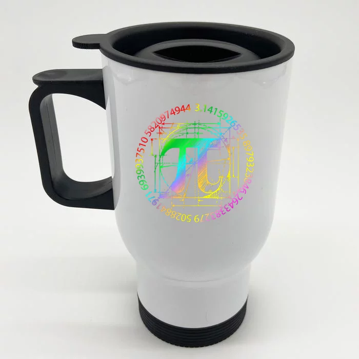 Happy Pi Day Gift 3.14 Pi Mathematic Math Teacher Gift Front & Back Stainless Steel Travel Mug