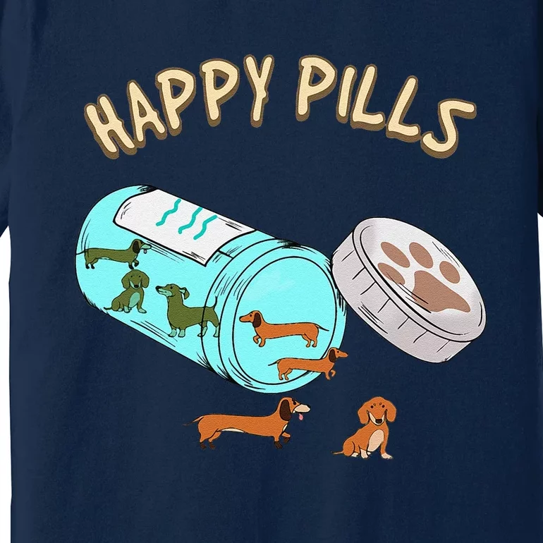 Happy Pills Dachshund Dog Lover Gift Premium T-Shirt