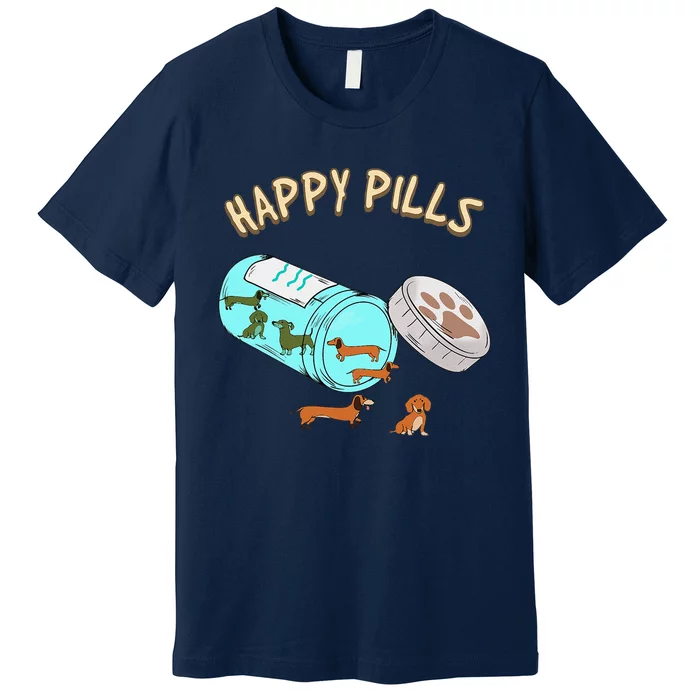 Happy Pills Dachshund Dog Lover Gift Premium T-Shirt