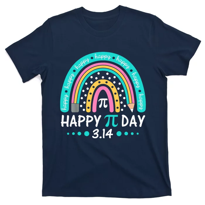 Happy Pi Day Mathematic Math Teacher Gift Rainbow T-Shirt