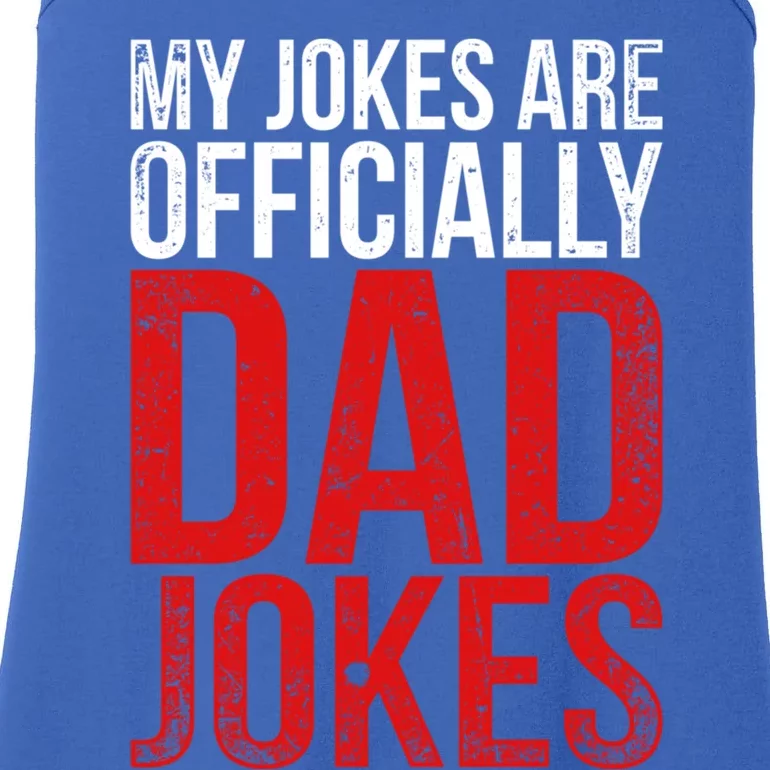 Humorous Punny Daddy Fathers Day Gift King Of Dad Jokes Great Gift Ladies Essential Tank