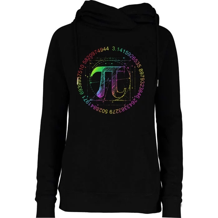 Happy Pi Day Mathematic Math Teacher Womens Funnel Neck Pullover Hood