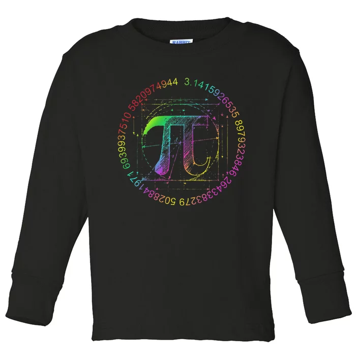 Happy Pi Day Mathematic Math Teacher Toddler Long Sleeve Shirt