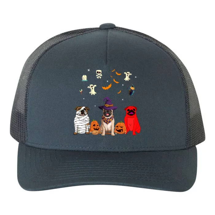 Halloween Pug Dogs Lovers Mummy Witch Demon Costumes Cool Gift Yupoong Adult 5-Panel Trucker Hat