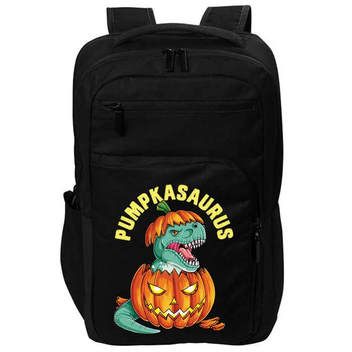 Halloween Pumpkasaurus Dinosaur Pumpkin Funny T Rex Sweat Impact Tech Backpack