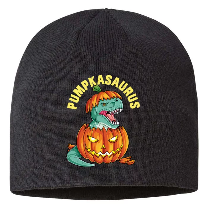 Halloween Pumpkasaurus Dinosaur Pumpkin Funny T Rex Sweat 8 1/2in Sustainable Knit Beanie