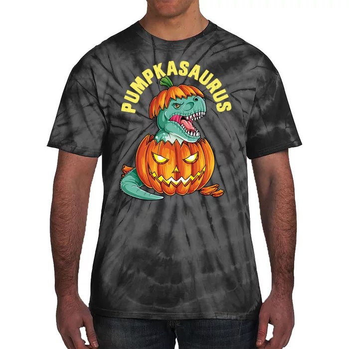 Halloween Pumpkasaurus Dinosaur Pumpkin Funny T Rex Sweat Tie-Dye T-Shirt