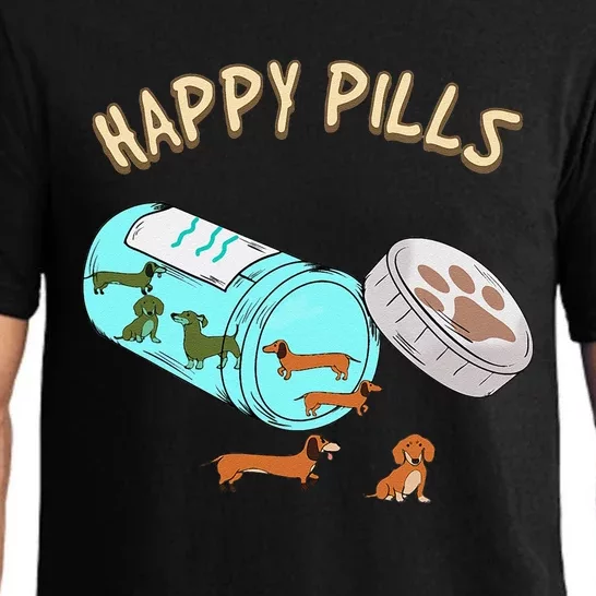 Happy Pills Dachshund  Dog Lover Gift Pajama Set