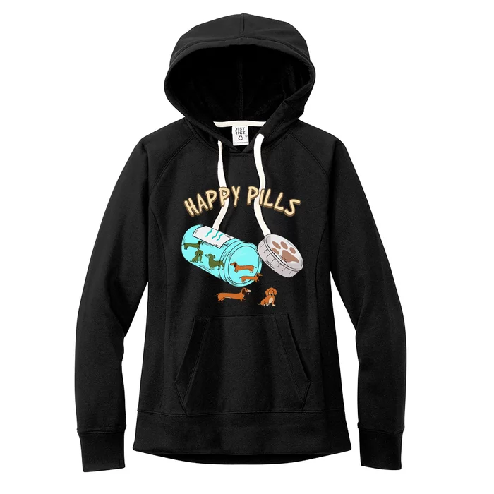 Happy Pills Dachshund  Dog Lover Gift Women's Fleece Hoodie