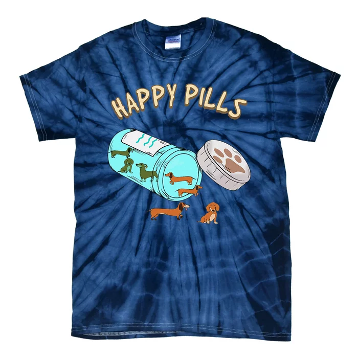 Happy Pills Dachshund  Dog Lover Gift Tie-Dye T-Shirt