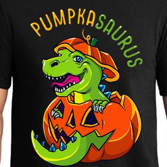 Halloween Pumpkasaurus Dinosaur Pumpkin Funny T rex Pajama Set