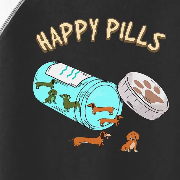 Happy Pills Dachshund Dog Lover Gift Toddler Fine Jersey T-Shirt