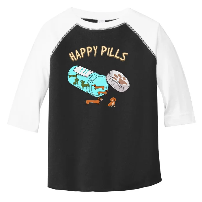 Happy Pills Dachshund Dog Lover Gift Toddler Fine Jersey T-Shirt