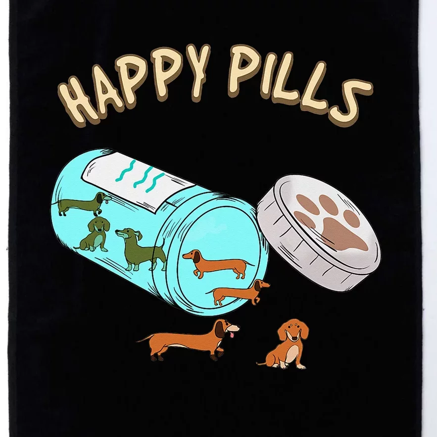 Happy Pills Dachshund Dog Lover Gift Platinum Collection Golf Towel