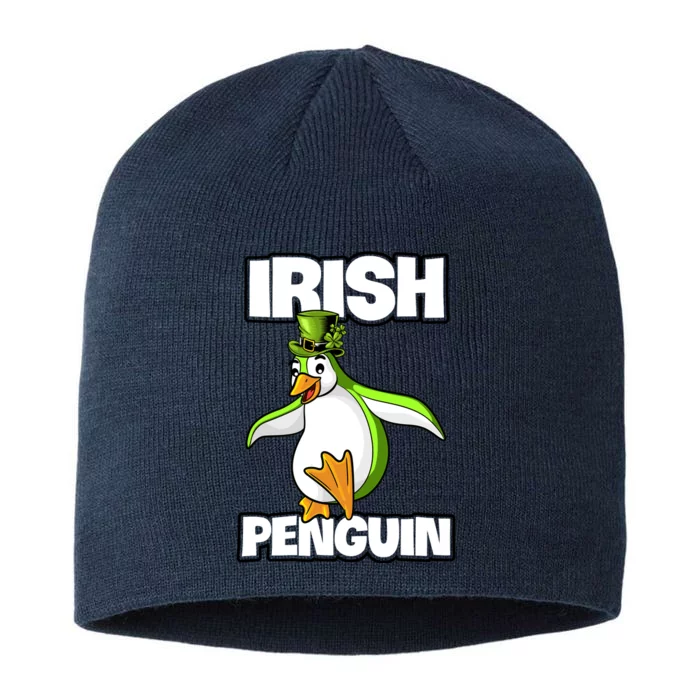 Happy Patrick's Day Irish Penguin Leprechaun Gifts 8 1/2in Sustainable Knit Beanie