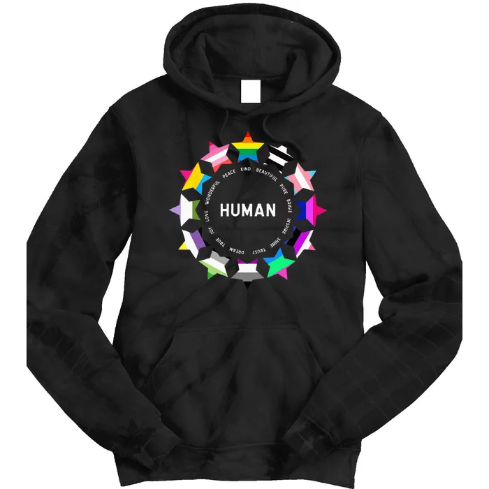 Human Pride Design - Human LGBTQ Flag Tie Dye Hoodie