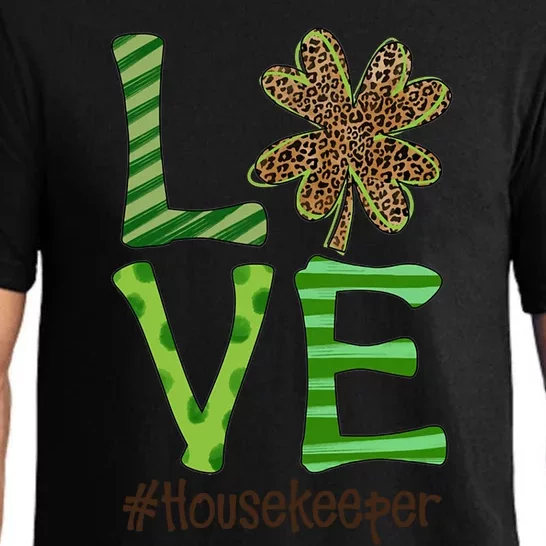 Happy Patrick's Day Love Housekeeper Nurse Irish And Leopard Cool Gift Pajama Set