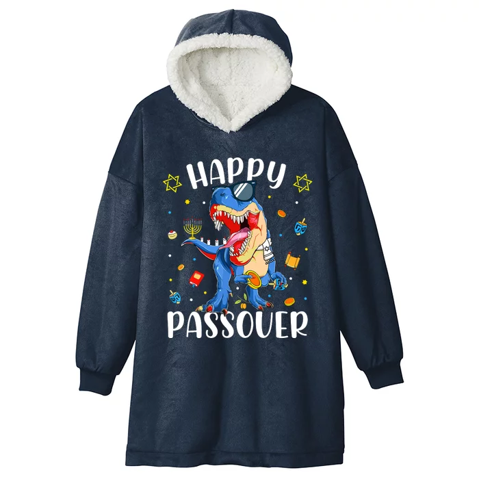 Happy Passover Dinosaur Jewish Passover Hooded Wearable Blanket