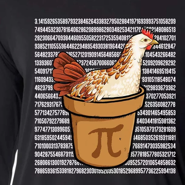 Happy Pi Day Funny Chicken Pot Pie 3 14 Science Math Teacher Cooling Performance Long Sleeve Crew